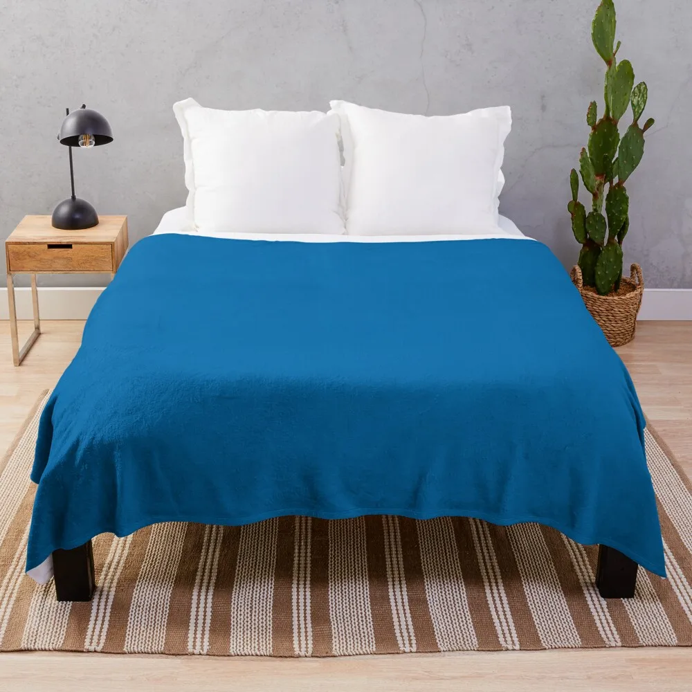 

Blue Plain Solid Color Throw Blanket Brand Blankets