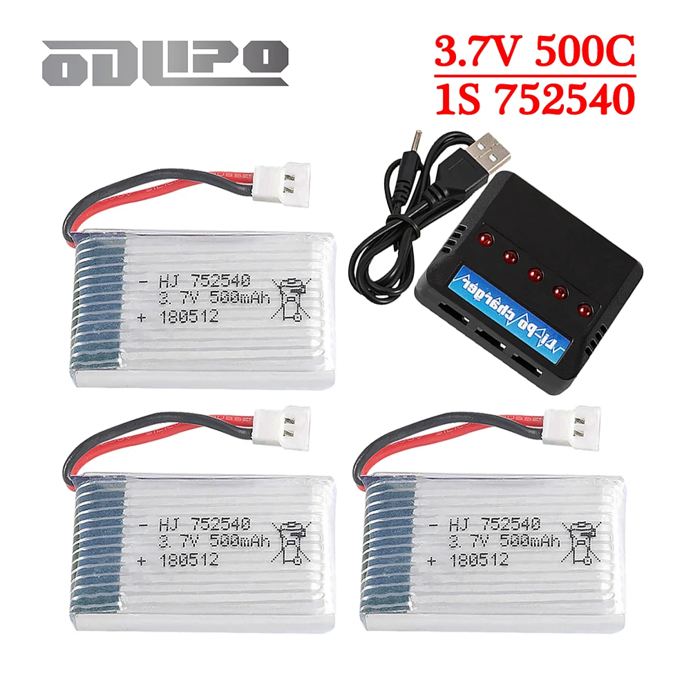 Литий-полимерный аккумулятор H31 3.7V 500mAh для дрона