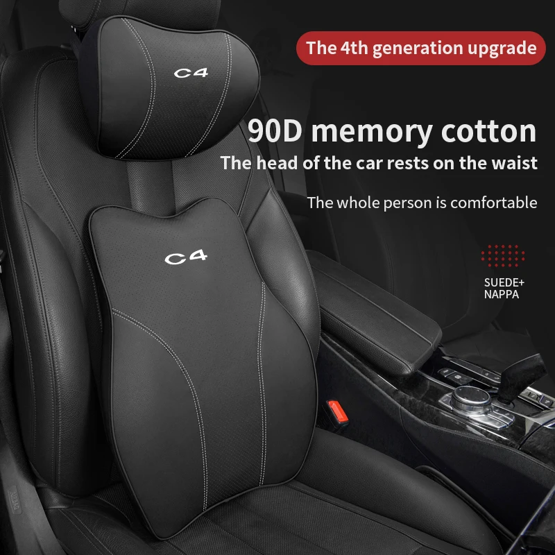 

Car Neck Pillow Adjustable Head Restraint 3D Auto Seat Pillows For Citroen C4 Seat Covers Car Headrest Auto Parts