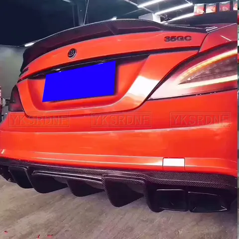 Для W218 R Стиль карбоновое волокно для Mearcedes Benz W218 CLS350 CLS63 диффузор, губа на задний бампер 2011-2016