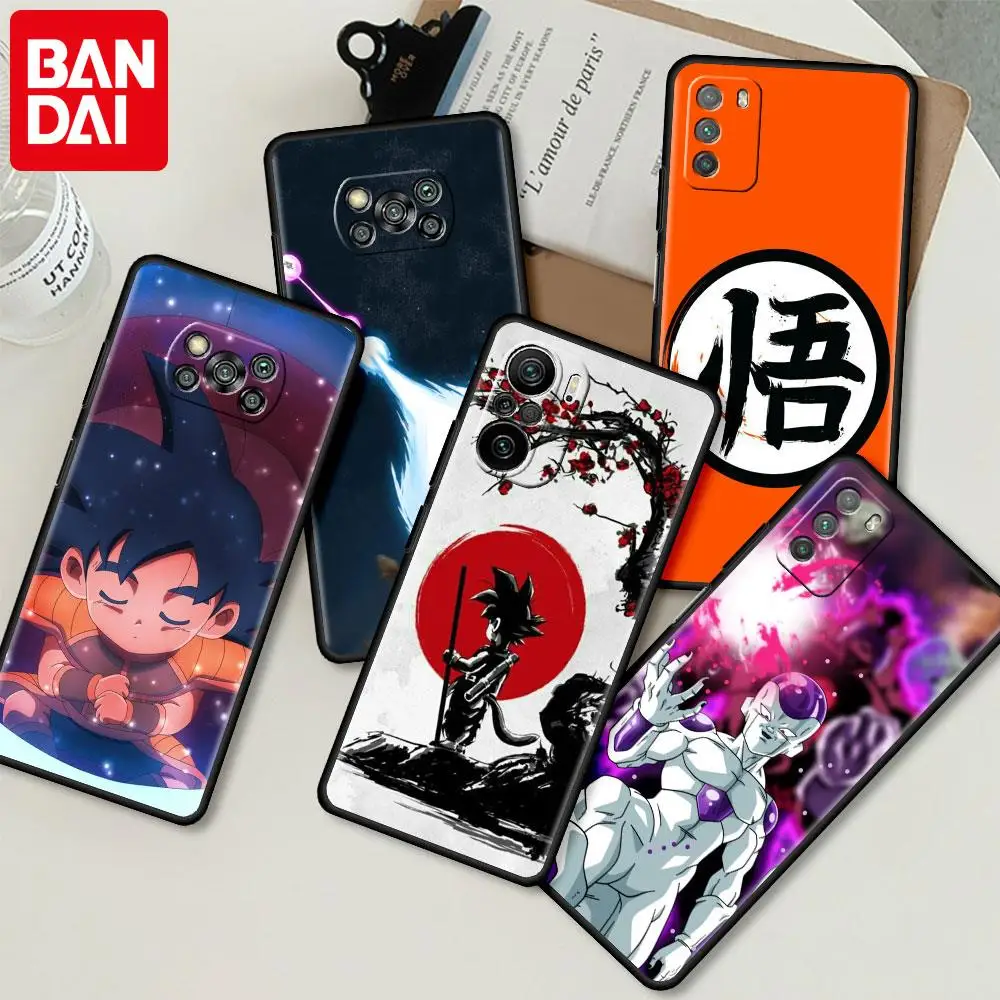 

Black Phone Case for Mi Poco X3 X4 NFC M4 Pro 11T M3 Redmi Note 9S 9 8 10 K40 Funda 11 Lite Celular Cover DBZ Dragon ball anime