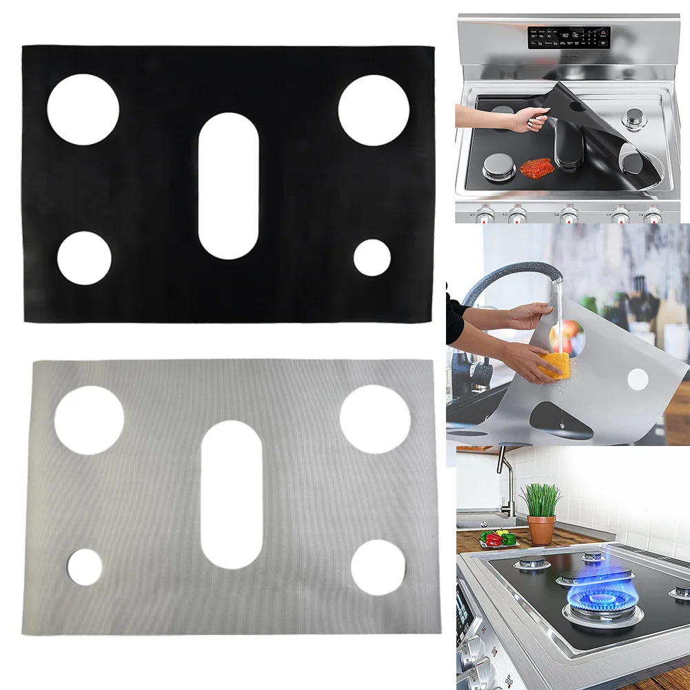 1pcs Gas Stove Protectors Cover Liner 5 Holes Anti-Oil Gas Range Stovetop Burner Cooker Protective Covers Mat Pad Kitchen Supply