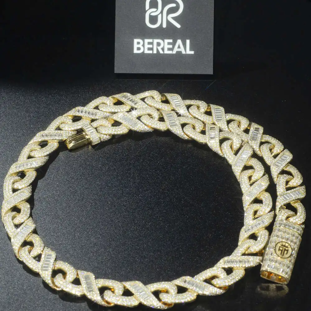 Цепочка Из кубинского золота с муассанитом под заказ 10 к подходит для хип-хопа 14