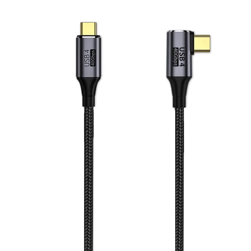 

USB 4.0 Type C to Type C Cable 40Gbps 8K@60Hz PD 100W Fast Charging Data Cable Elbow Cord with Thunder-bolt 3/4 for Laptop PC