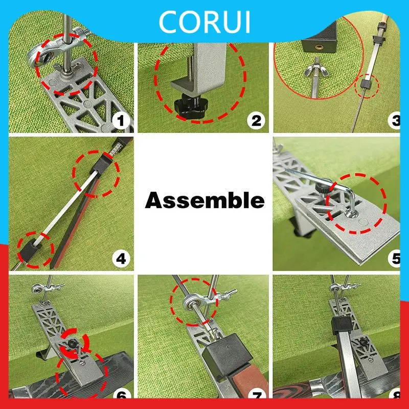 

Built-in Silicone Block Multifunctional Sharpener Aluminum Alloy Fixed Angle Sharpener Modern Minimalist Knife Sharpener