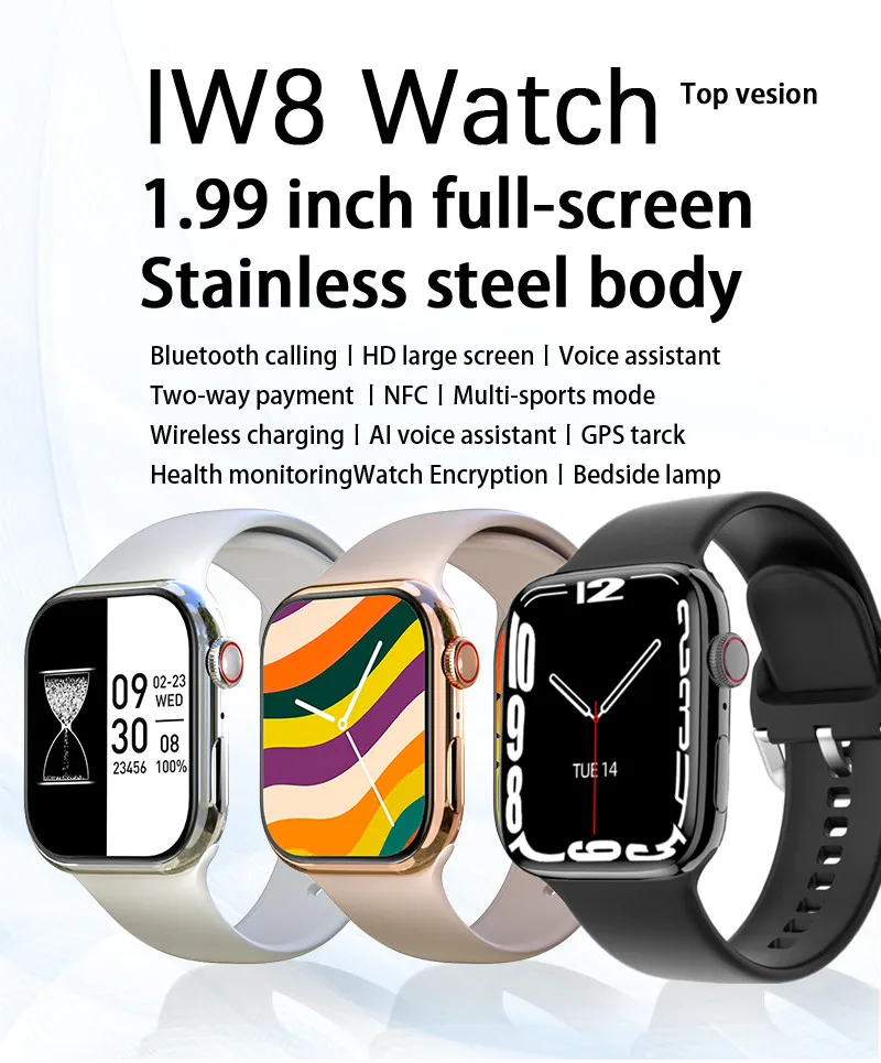 

Смарт-часы IW8 Iwo 15 pro Max Series 7, умные часы для фитнеса с экраном 1,99 дюйма, женские Смарт-часы PK HW67 iwo 14