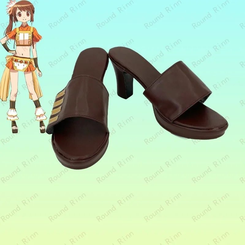 Puella Magi Madoka Magica Magia Record Yui Tsuruno Cosplay Brown Comic Costume Shoes