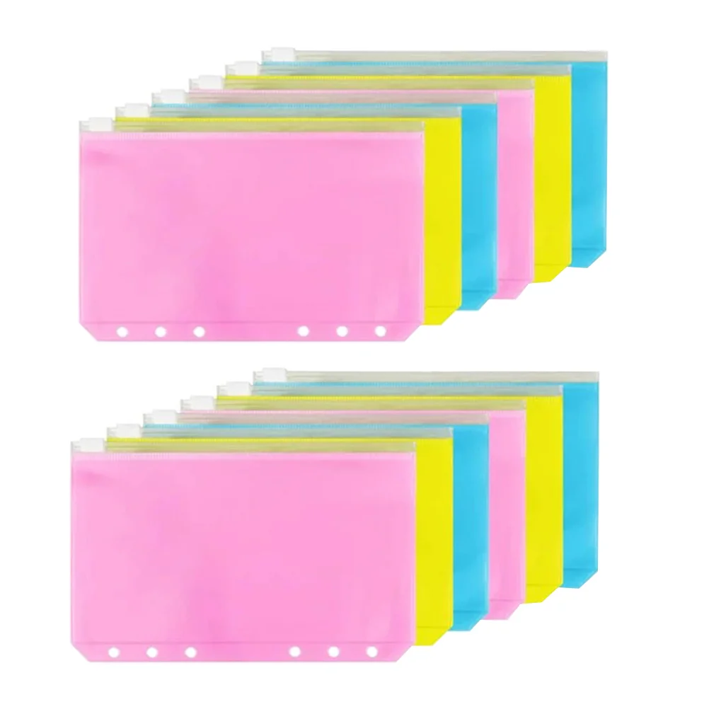 

12pcs Zipper Binder Pouches Multi-functional Zipper Storage Bags for Home Office
