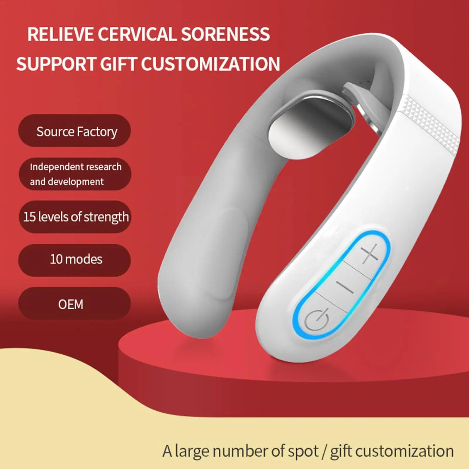 

Smart Electric Neck and Shoulder Pulse Massager Kneading Wireless Pain Machine Vertebra Cervical Heat Massage Relief Relax Z0T4