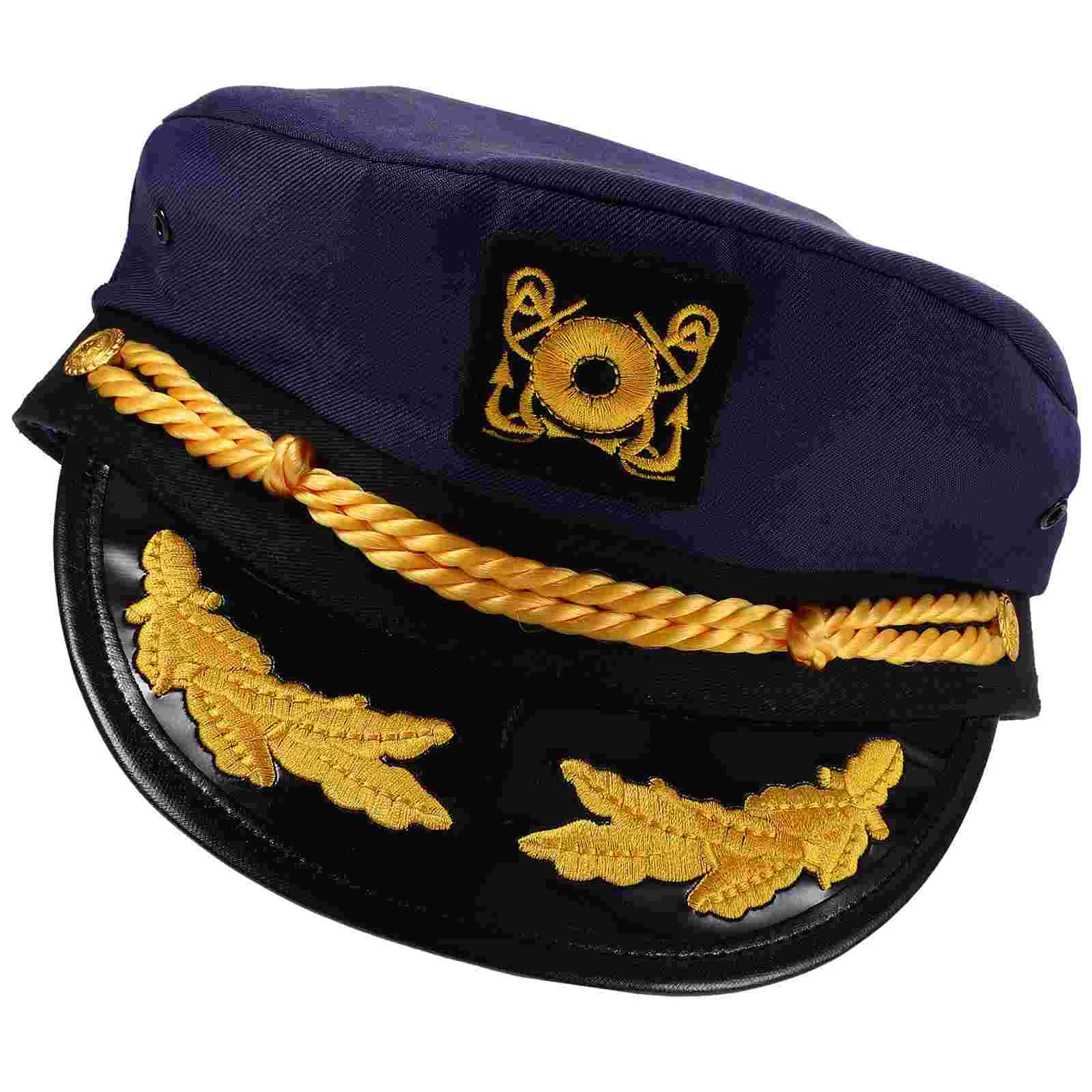 

Caps Navy Boat Captain Hat Decor Cosplay Hats Boaters Decoration Polyester Party