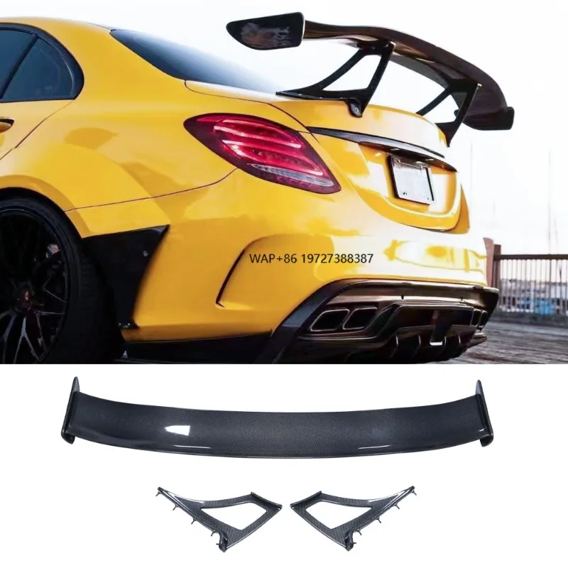 Фото Карбоновый спойлер в стиле IMP для C-Class W205 C63 Coupe (2-дверный/4-дверный) — задние накладки на багажник №1