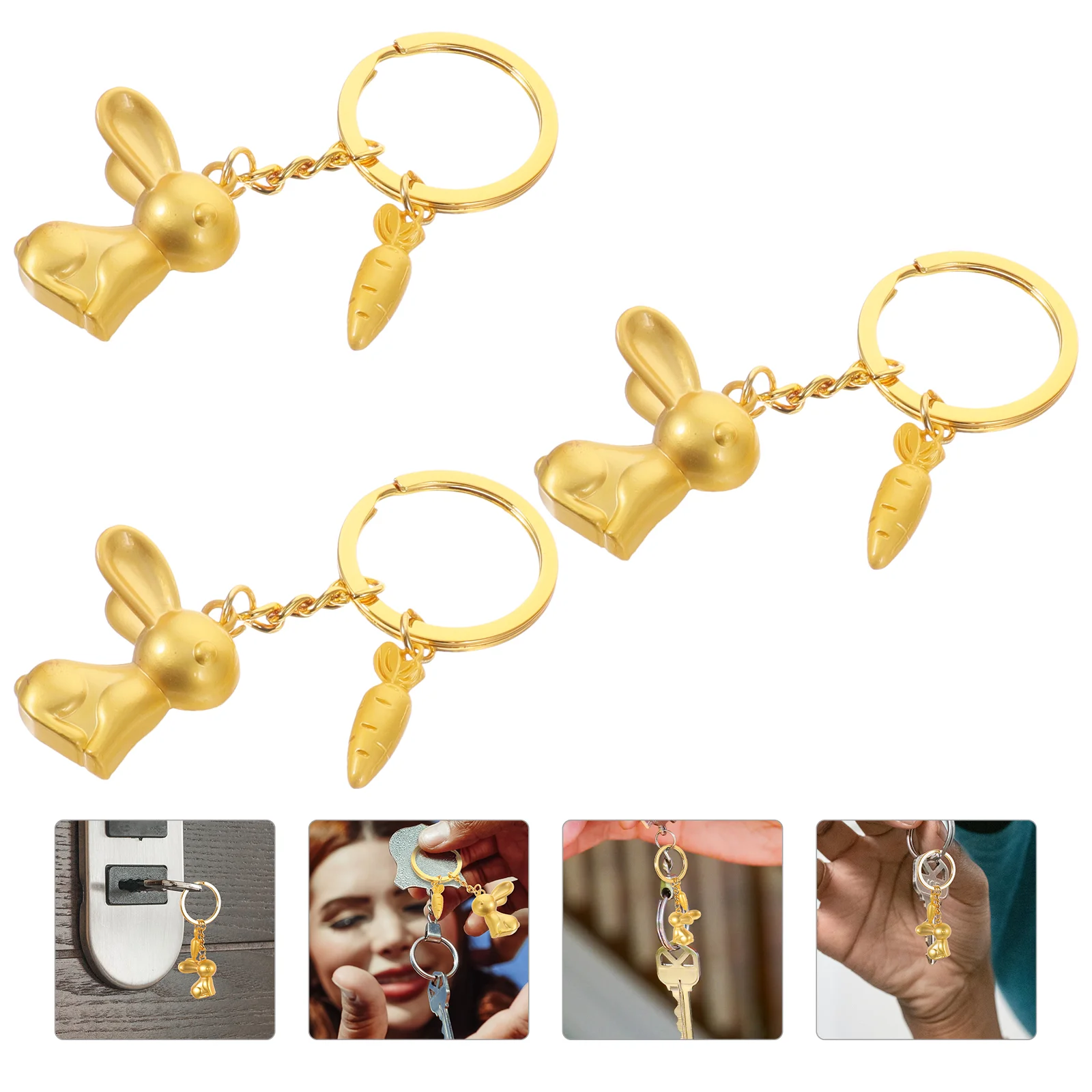 

Rabbit Keychain Key Year Chinese New Ring Pendant Bunny Chain Lucky Thekeychains Women Decoration Backpack Gift Zodiac Charm