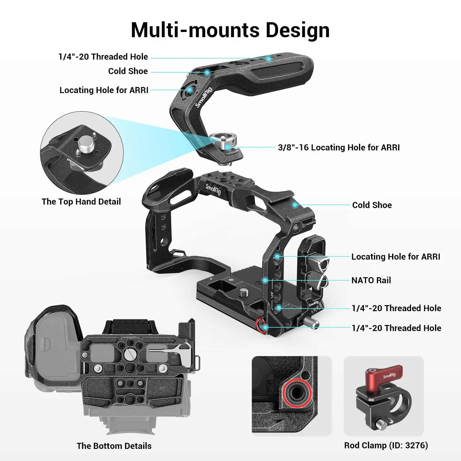 Портативный комплект SmallRig Черная Мамба для Canon EOS R5 C с верхней ручкой расширенной