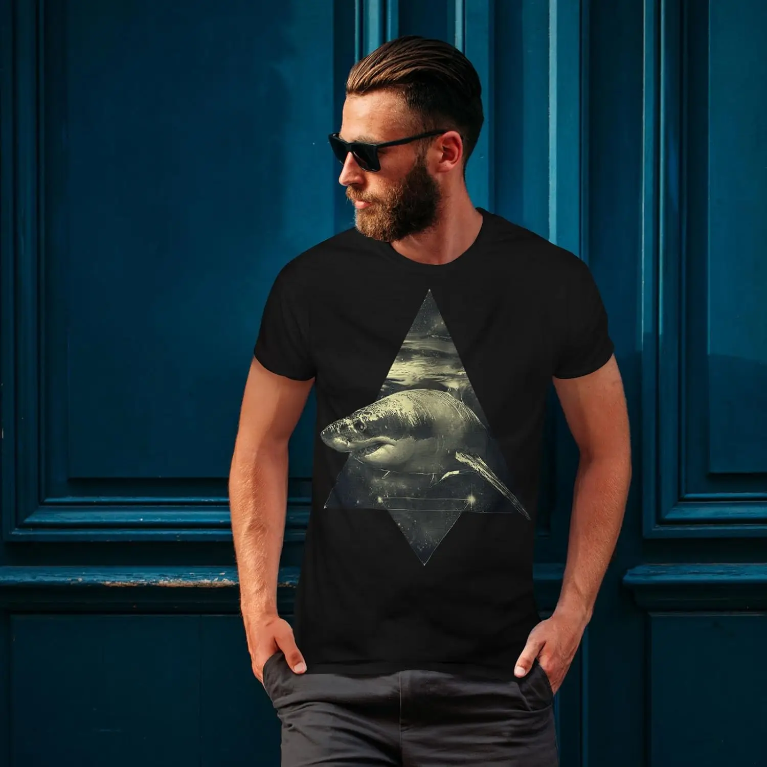 Мужская футболка Wellcoda Shark Great White Wild Ocean с графическим принтом