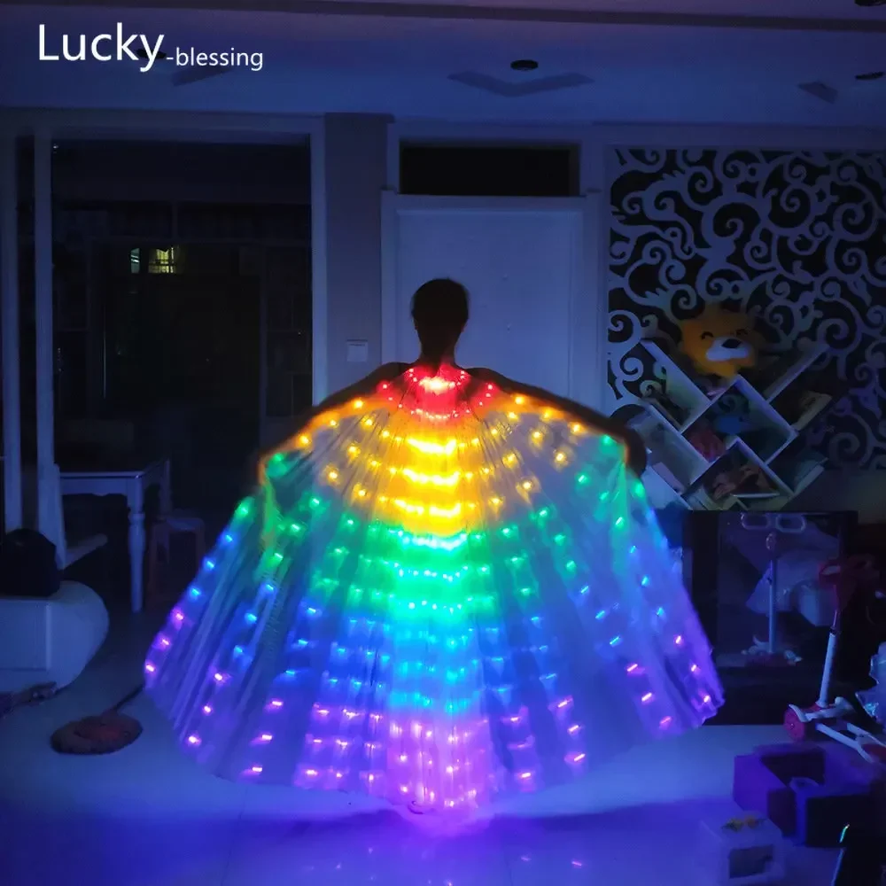 Светодиод радужного цвета для взрослых цирковая светящаяся накидка крылья