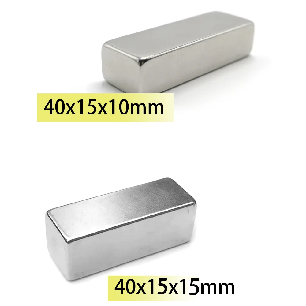 

15/20pcs 40x15x10mm 40x15x15 Rectangle 40x15 Square Neodymium Bar Block Strong Magnets Magnets Search Magnetic Bar Ndfeb