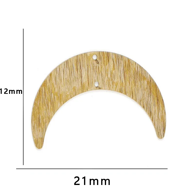 WZNB 10 шт. текстурные необработанные латунные подвески в виде полумесяца с 2
