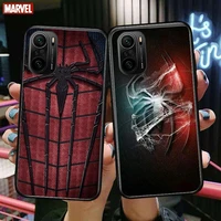 marvel spiderman phone case for xiaomi redmi poco f1 f2 f3 x3 pro m3 9c 10t lite nfc black cover silicone back prett mi 10 ultra