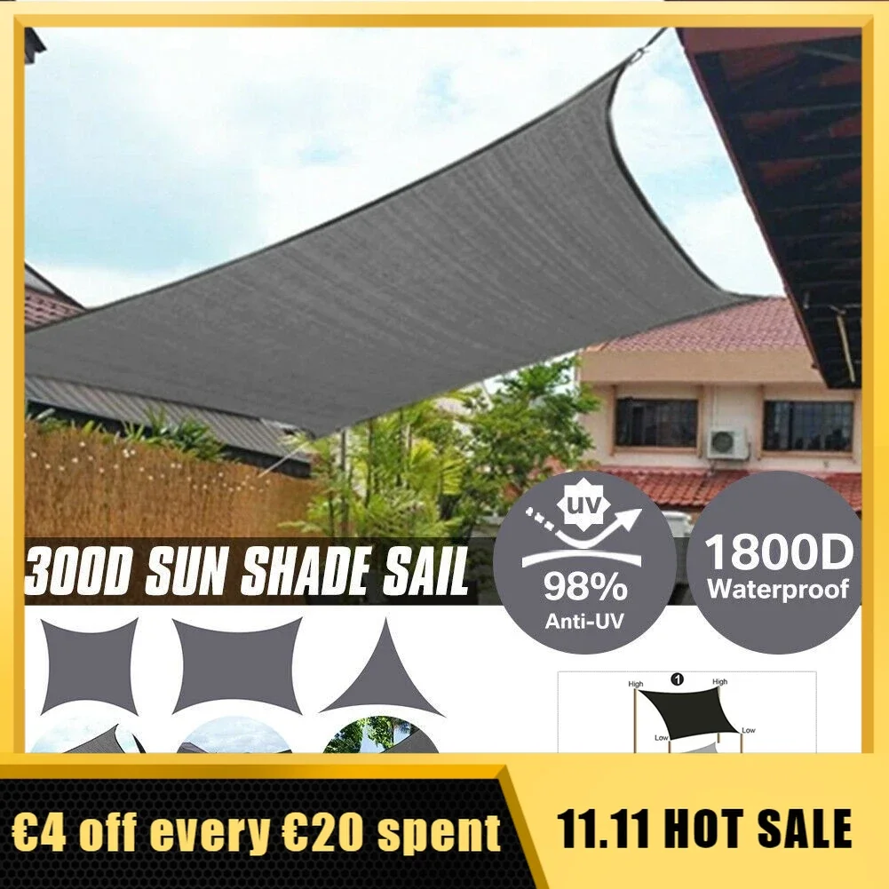 

Waterproof Outdoor Awning Triangle Rectangle Sunshade Sail Patio Balcony Car Sun Shelter Sunshade Sail Garden Sun Shade Sail