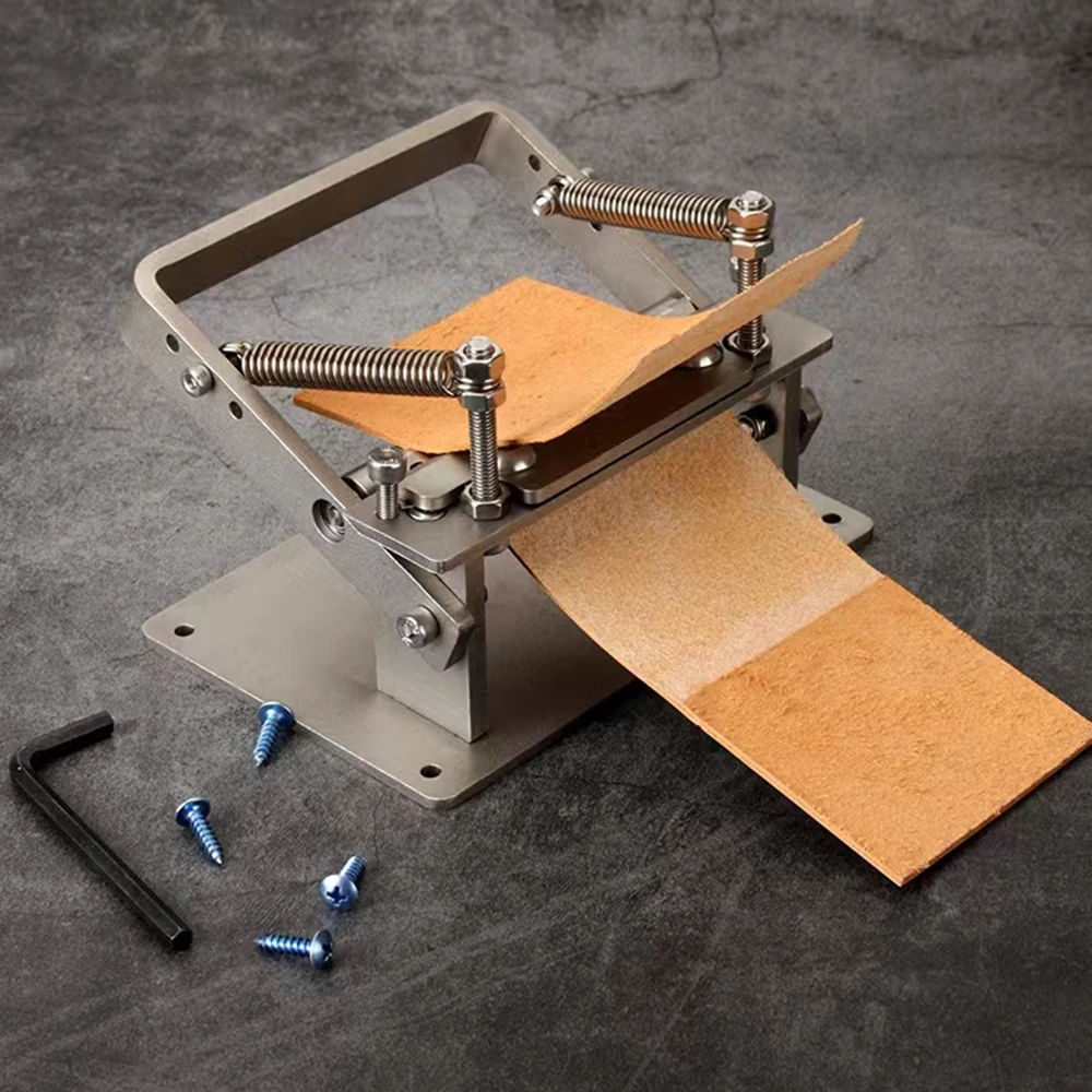 

New Stainless Steel Craft Leather Strips Belt Manual Thinning Machine DIY Cutting Peeler Tools +10 Pcs Blades 10MM*18MM