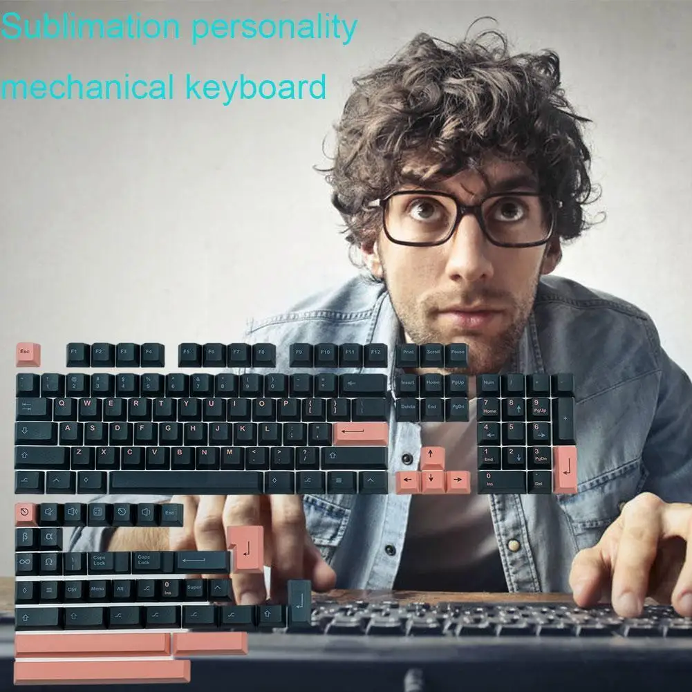 

Колпачки для клавиш с профилем GMK PBT, колпачки для клавиш с сублимационной печатью, оригинальные простые механические клавиатуры с высотой с...