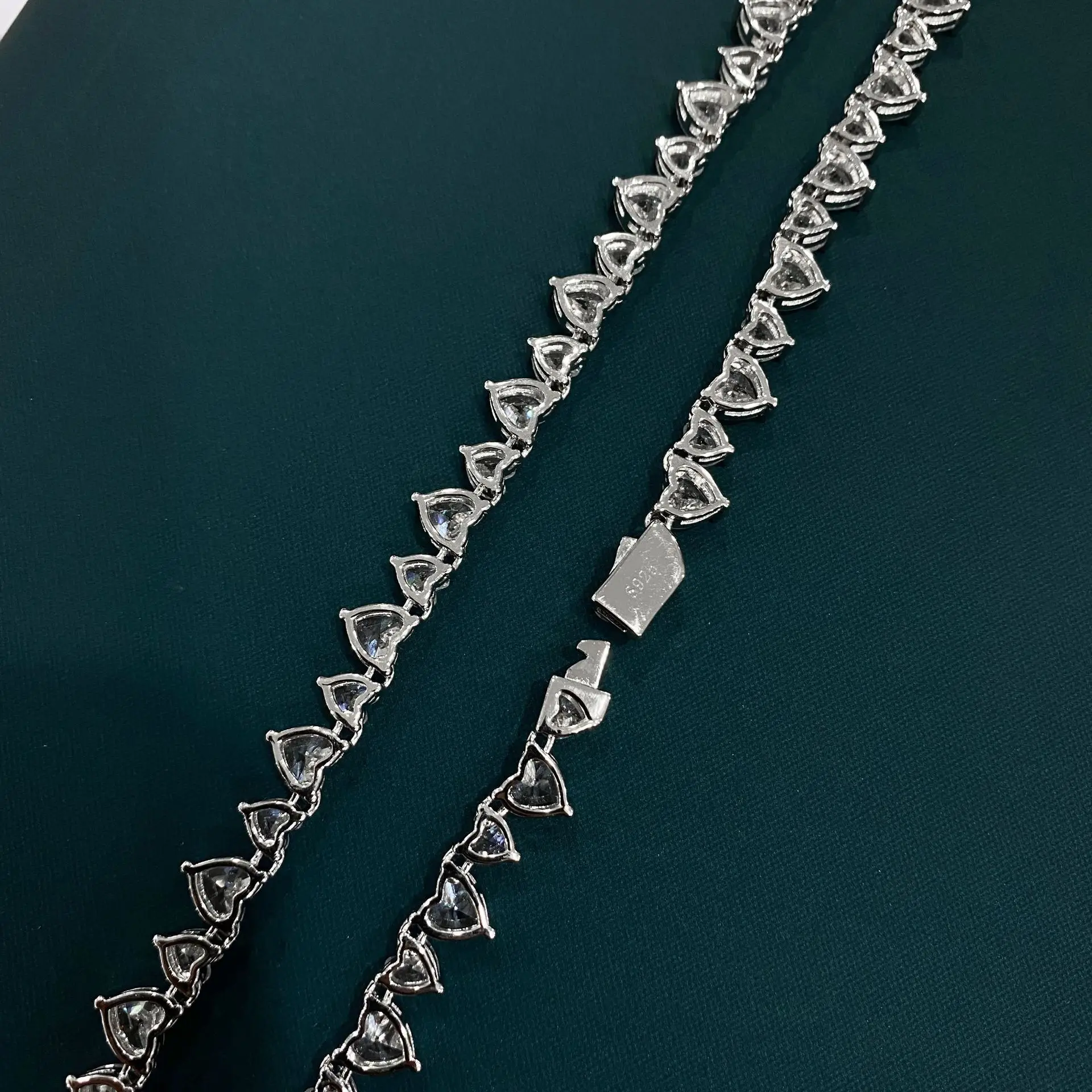 Новое колье из серебра S925 пробы, легкое, роскошное, нишевое, с бриллиантом 1 карат, женское, с высокоуглеродистым бриллиантом, цепочка на ключицу 45 см, свадебное украшение (art.: 3920da8ce2bad) - 3920da8ce2bad