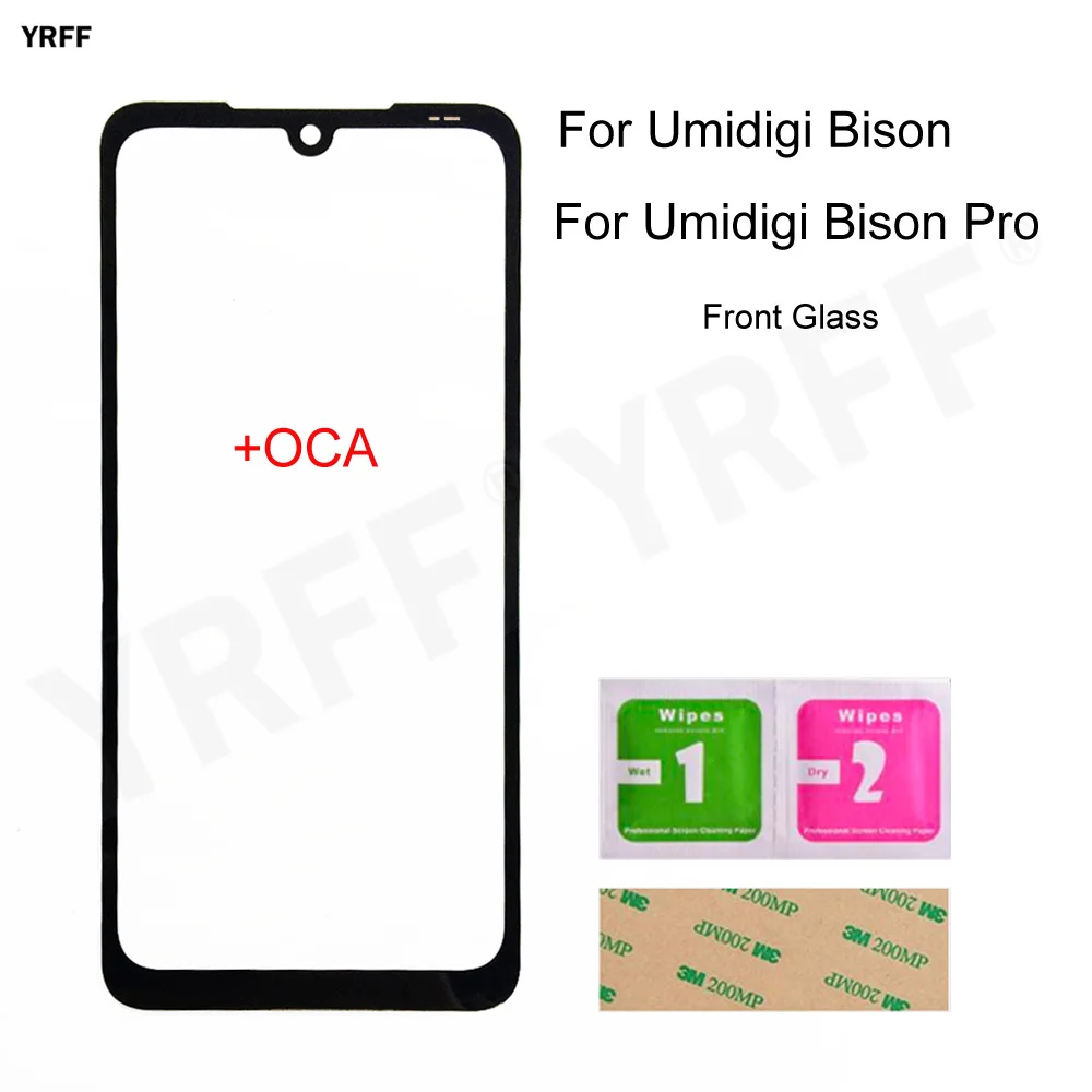 

Черная стеклянная панель для Umi Umidigi Bison Pro внешняя стеклянная линза сенсорная панель для ремонта телефона запасные части Бесплатная доставк...