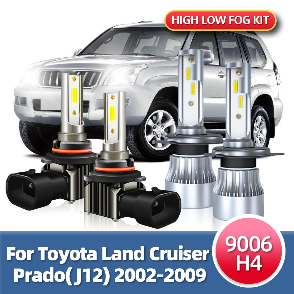Комбинированные 4 светодиодные фары CSP H4 Hi/Lo Beam + противотуманные 9006 6000K 12V для Toyota