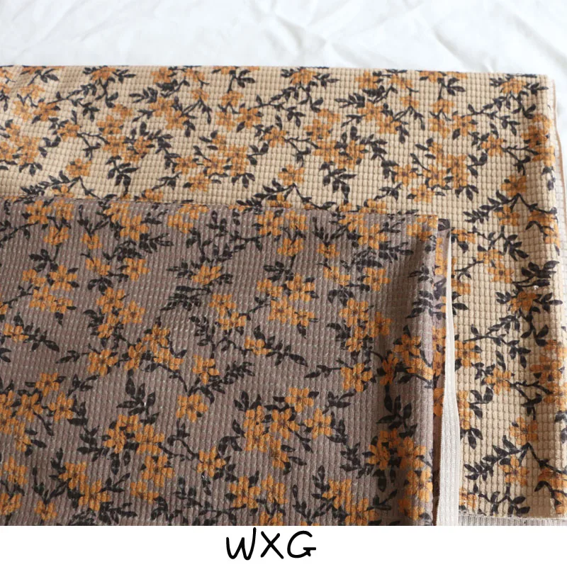 

Autumn Soft Dark Oil Painting Floral Print Texture Velvet Fashion Fabric DIY