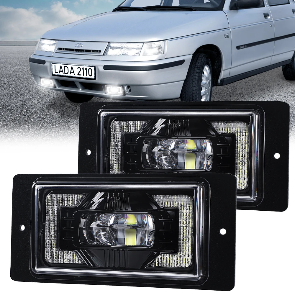 

Newest Front Fog Lamp For LADA 2110-2117,KAMAZ, Niva, Chevrolet, 12V 24V 6000K White DHO Car Passing Light