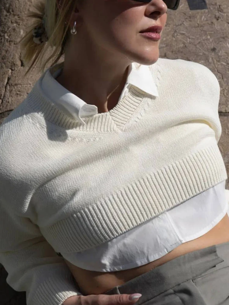 

Женский трикотажный свитер с длинным рукавом, в стиле Acubi