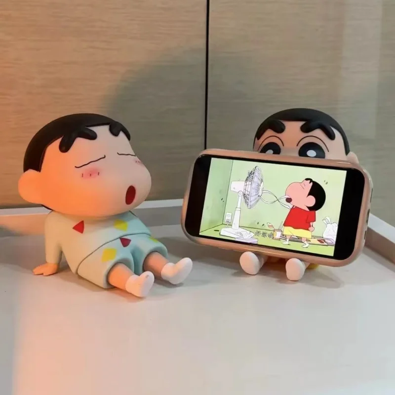 12 см аниме фигурка Crayon Shin-Chan держатель для телефона кавайные настольные