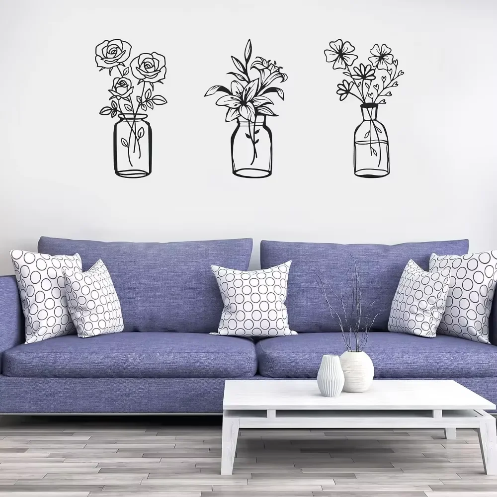 Набор Из 3 Предметов Металлический Настенный Декор Минималистичный Тюльпан