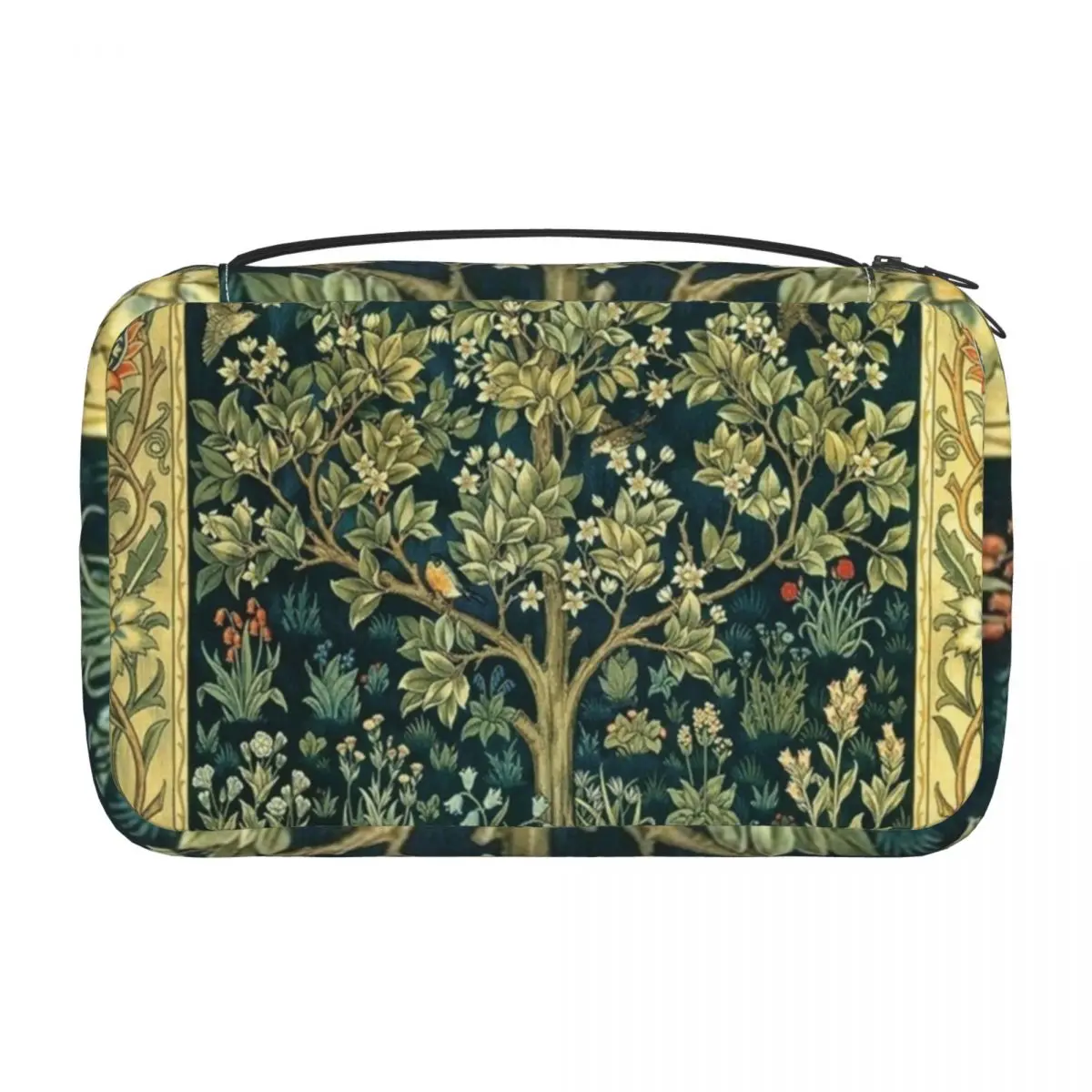 Cute Tree Of Life By William Morris Travel Toiletry Bag Women Hanging Floral Textile Pattern Makeup Cosmetic Bag Dopp Kit