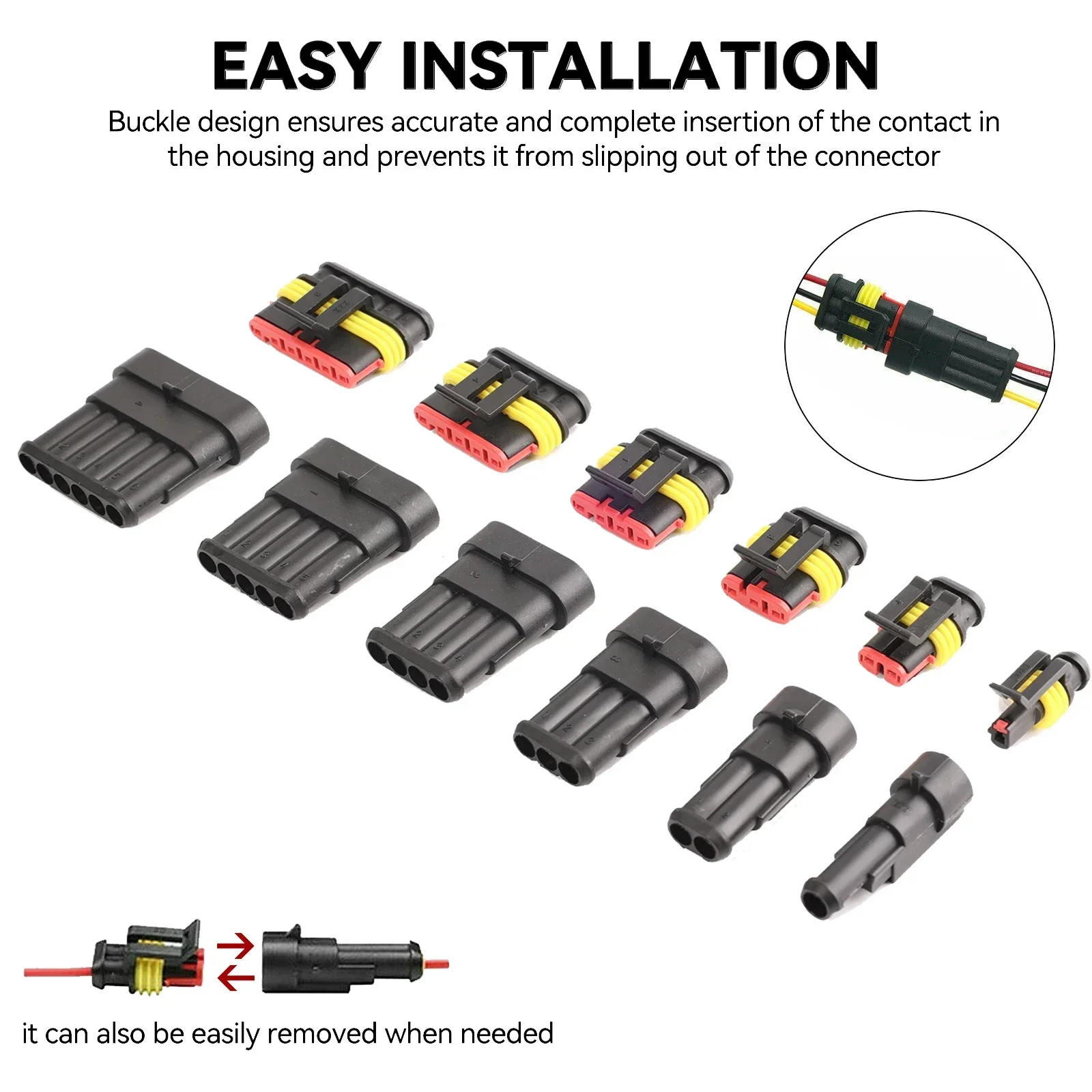 708 шт. 1 2 3 4 5 6-контактный разъем Super Seal AMP электрический автомобильная