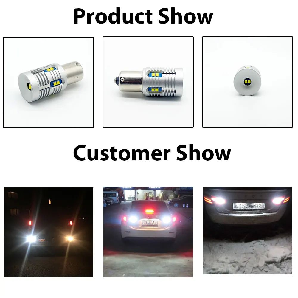 VANSSI 2Pcs BA15S P21W LED Bulbs For Backup Reverse Parking DRL Lamp Built In Resistor 1156 7506 1141 Canbus High Power White - купить по