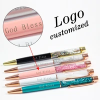 new gold powder quicksand pen metal creative ballpoint pen birthday pens custom logo personalized gifts school stationery