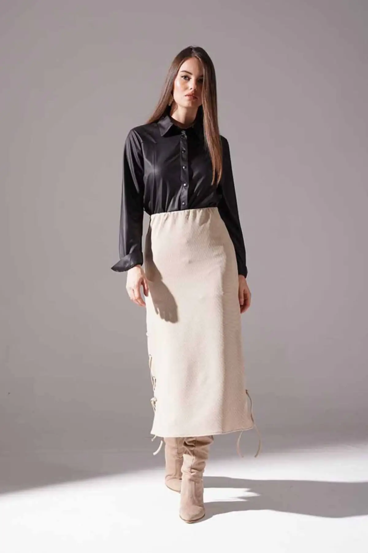 

Women's Skirt eyeliner Skirt (BEiGE) Summer Cute Style Empire Slim Folds Above Knee Sexy Mini Skirts