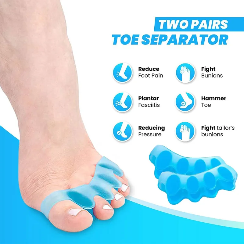 

2pcs=1pair New Protective Toes Separator Suitable Bunion Corrector Material Soft Gel Straightener Spacers Stretchers Care Tool
