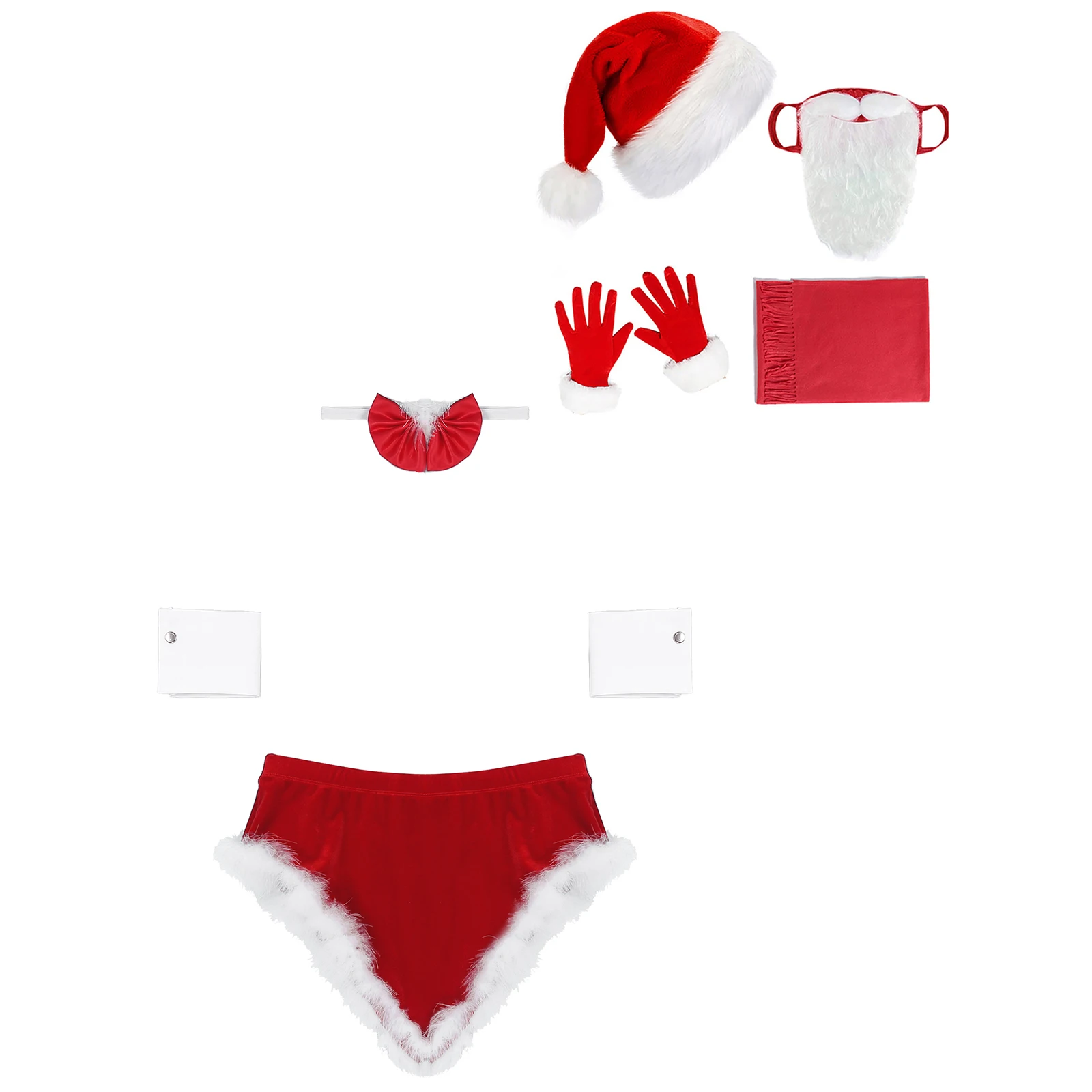 Мужской рождественский костюм Санта-Клауса для косплея юбка с отделкой из перьев