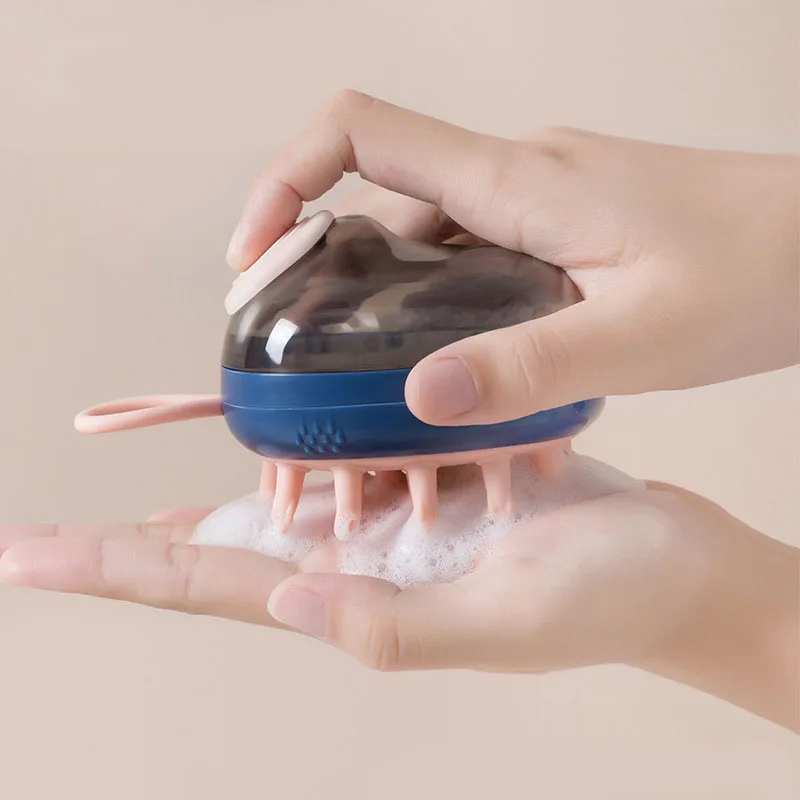 

Scalp Relief Massager Silicone Scalp Cleaning Brush Refillable Liquid Bath Ball Brush Bathroom Accessories