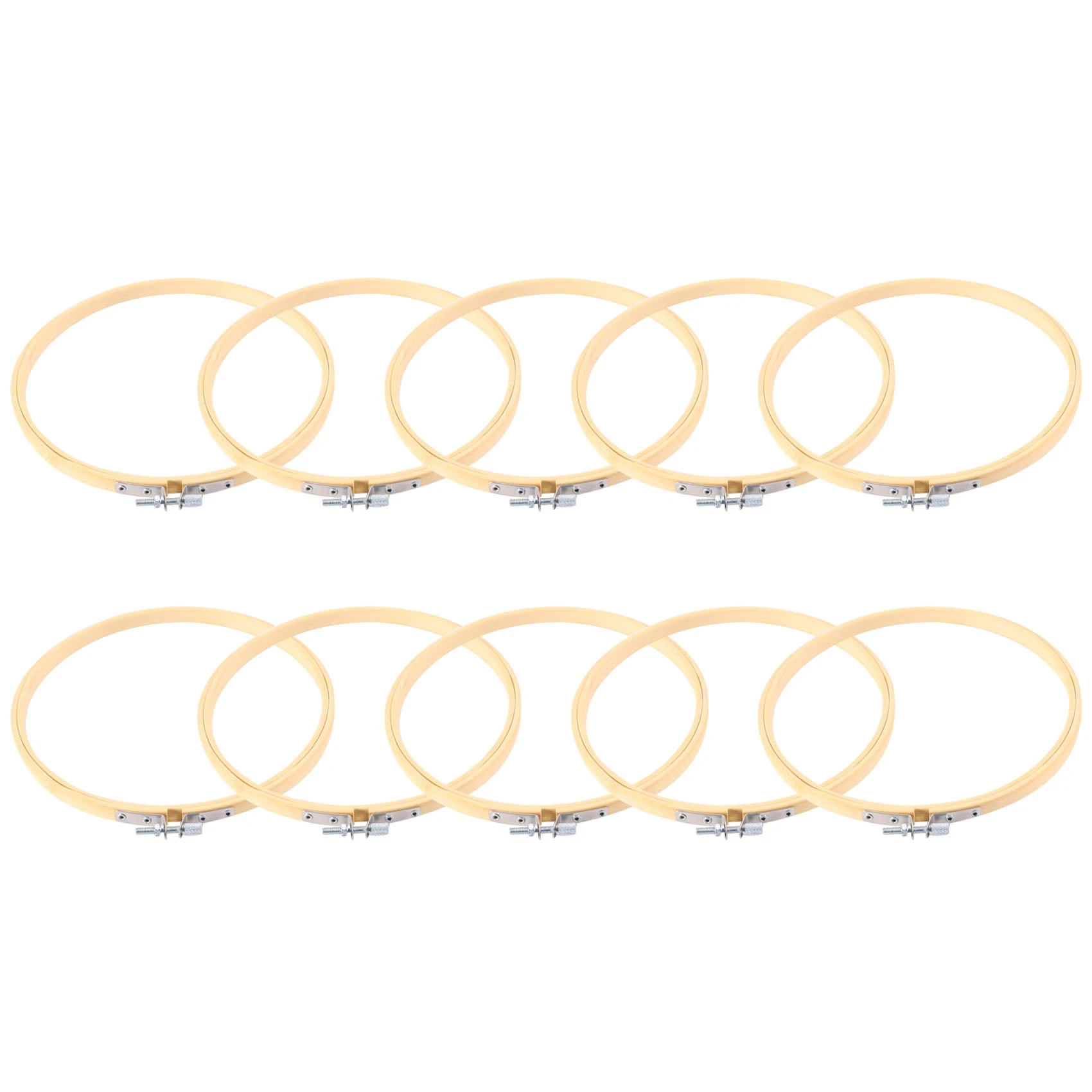 

10 Pieces 6.7inch 17cm Round Wooden Embroidery Hoops Set Bulk Wholesale Adjustable Bamboo Circle Cross Stitch Hoop Ring