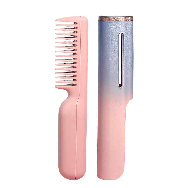 Color Changing Hot Air Comb be easy to carry about USB Electric Straight Hair Comb Curlers Dryer Brush Styling Appliances Care