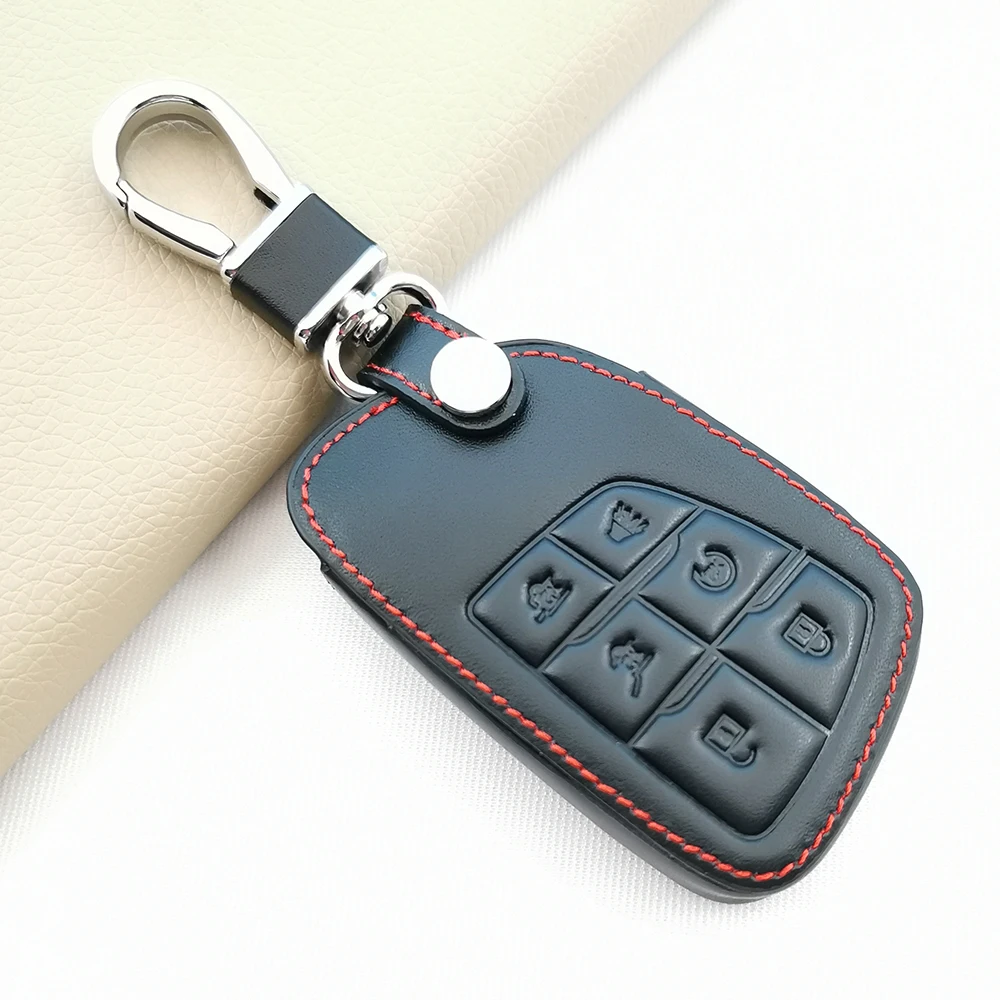 

6 Buttons Leather Cover Key Case Car Fob for Chevrolet Tahoe Suburban for GMC Yukon for Buick ENVISION S Plus Avenir 2020 2021