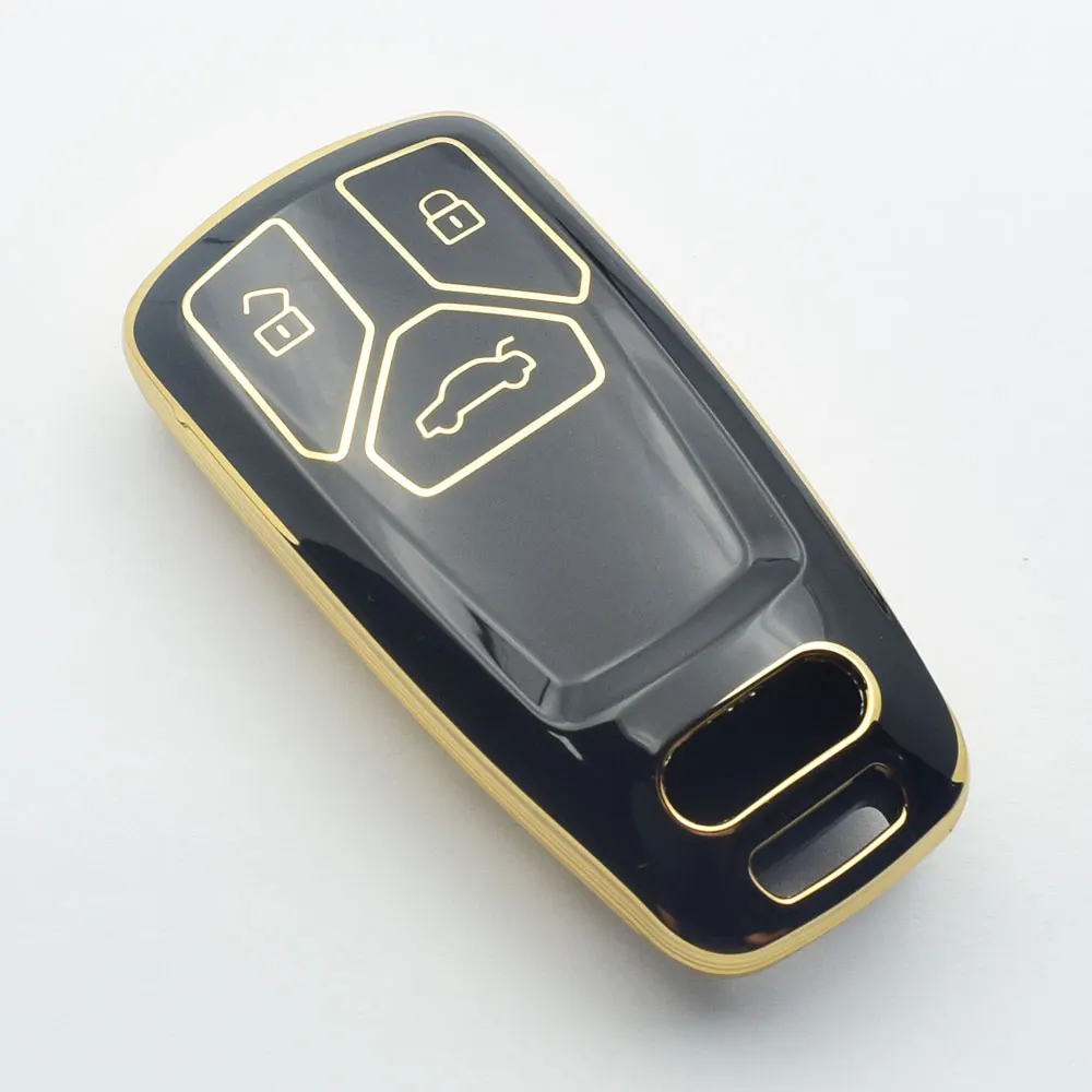Чехол для автомобильного ключа из ТПУ Audi S4 S5 RS4 RS5 TT TTS A4 A5 Q5 Q7 Smart Remote Control Fobs Shell Case