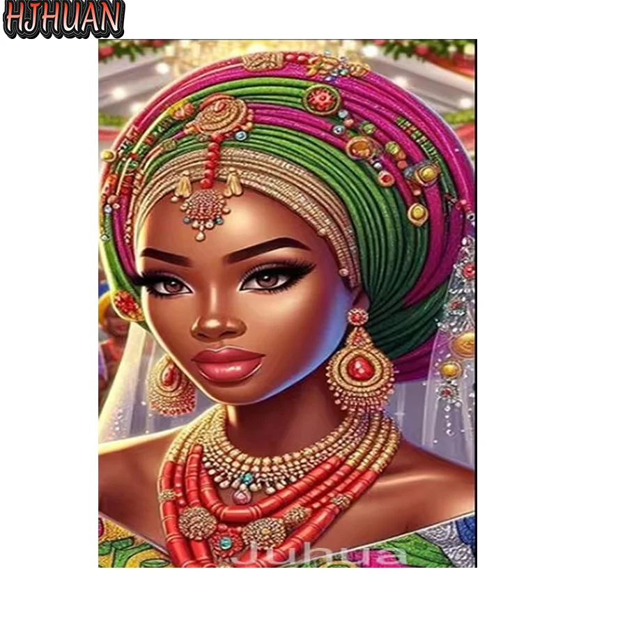 Diy алмазная живопись индийская африканская женщина вышивка крестиком полная