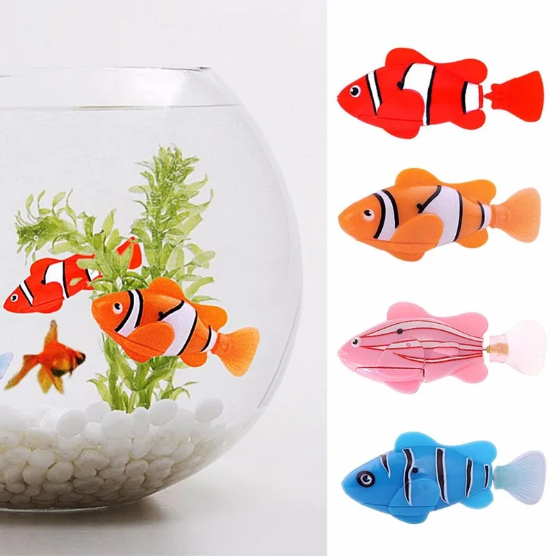 

4 Pieces/lot Funny Swiming Electronic Fish Activated Battery Powered Toy Pet for ing Tank Decorating Bath