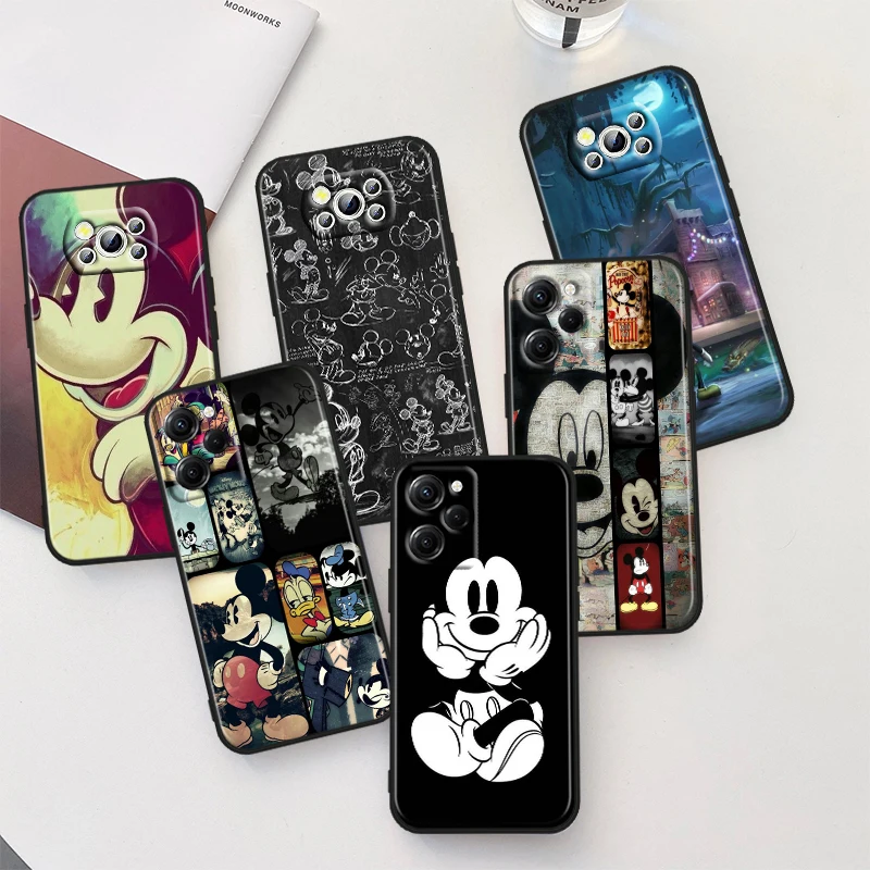 

Mickey Mouse For Xiaomi Poco X5 C55 C50 M5 M4 X4 X3 F3 GT NFC M3 C3 M2 F2 F1 X2 Pro Silicone Black Phone Case Coque Capa Fundas