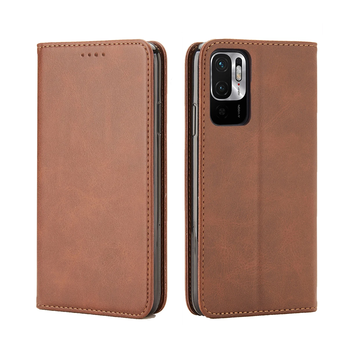 

Leather Case for Xiaomi POCO M3 Pro 5G Holster Magnetic attraction Wallet Phone Case Retro Business Soft TPU inner cover