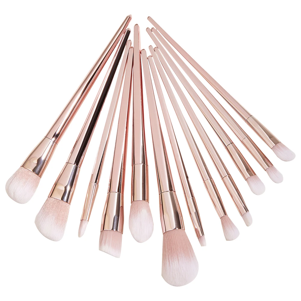 

GUJHUI 12 PCS Champagne Makeup Brushes Set Eye Shadow Eyeliner Eyelash Eyebrow Blush Foundation Blending Make Up Brush Tools Kit